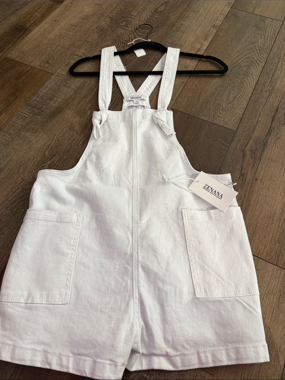 NWT Zenana white over all bibs